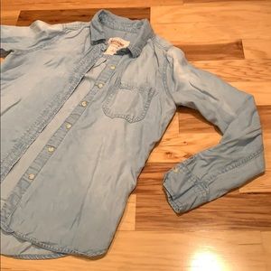 Light Blue Denim-Style Button-Up